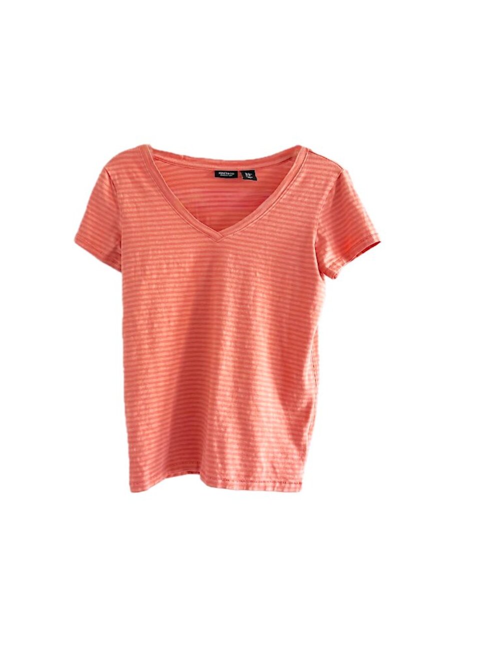Jones New York Tee Shirt Coral Stripes Women's Size XS
